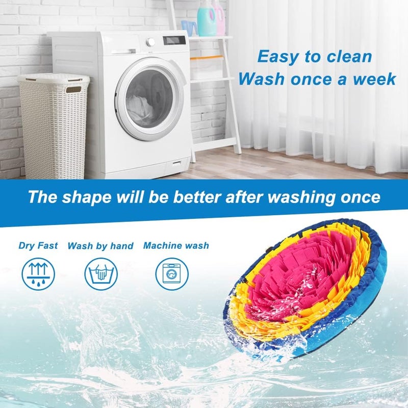 Vivifying Snuffle Mat for Dogs, Interactive Dog Enrichment Toys for Boredom and Mental Stimulation, Adjustable Sniff Mat for Slow Eating and Keep Busy (Red & Yellow) - Image 5